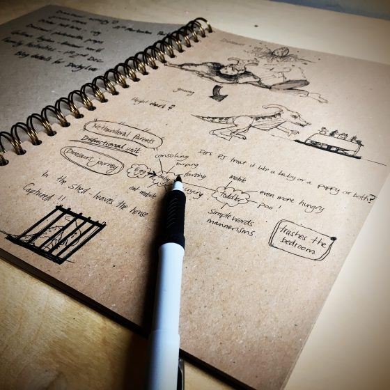 A sketchbook of ideas when writing a story