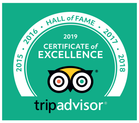 2019 Certificate of Excellence from Tripadvisor