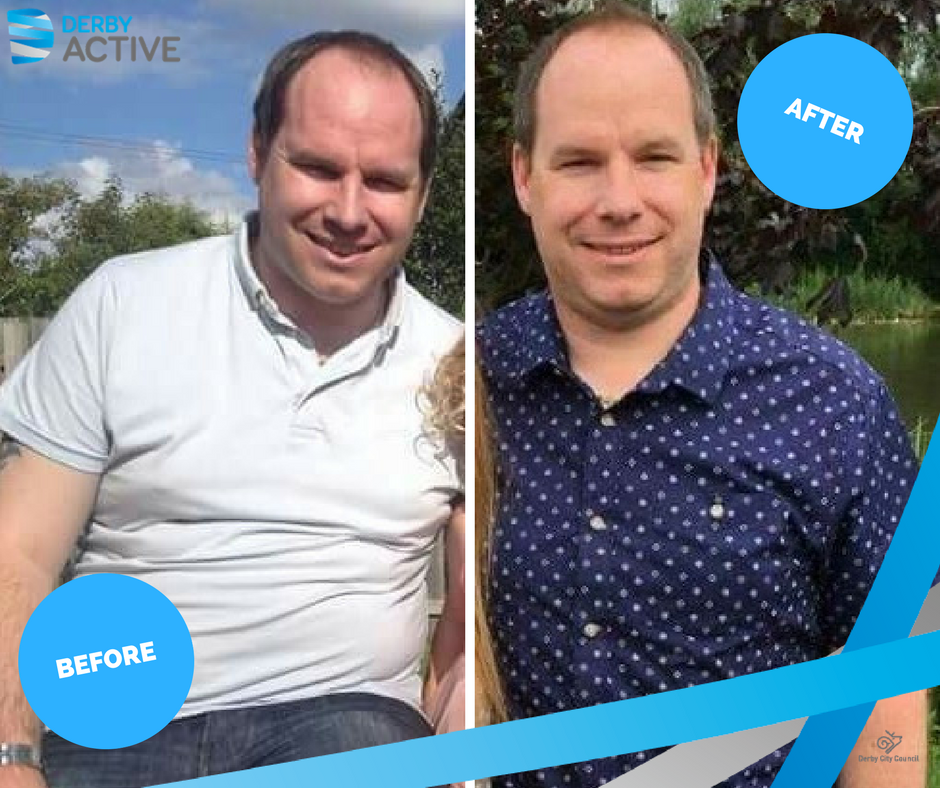 Image of Gareth before and after