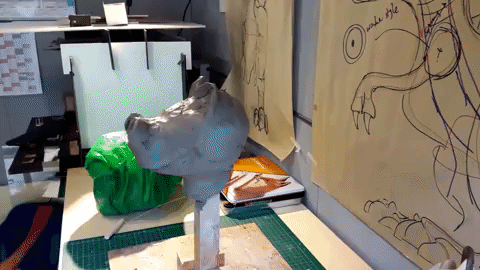 Making the dinosaur head