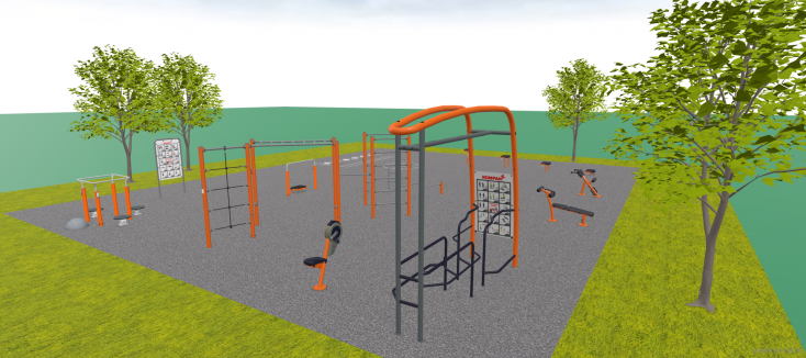 Artist impression of the outdoor gym at Derby Racecourse