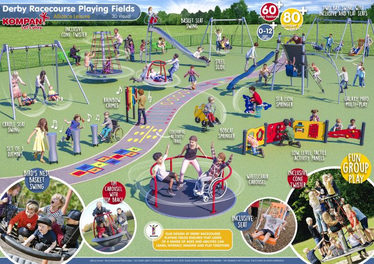 Artist impression of the playground at Derby Racecourse