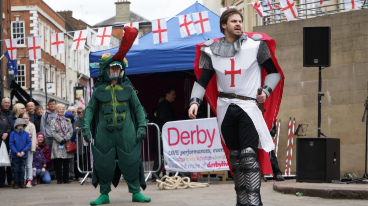 St George's Day Celebrations in Derby featuring performances by the Lost Boys.