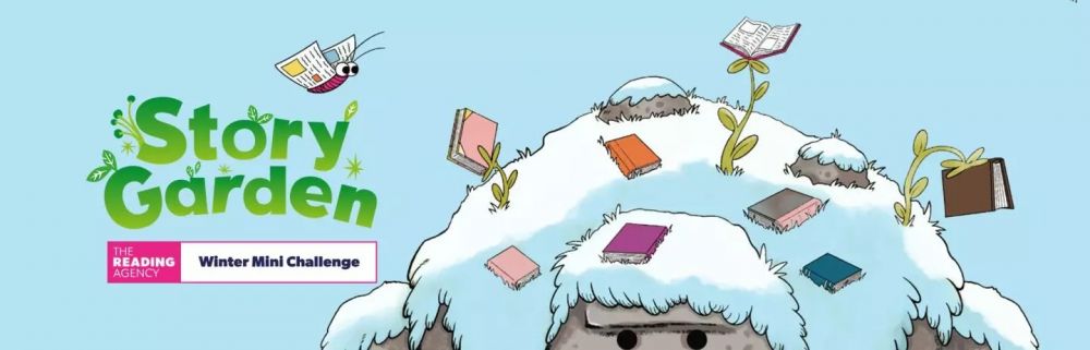 Story Garden Reading Agency Winter Mini Reading Challenge - Illustrations by Julian Beresford and © The Reading Agency 2025