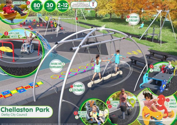 Design A - Visual 3D plan of Chellaston Park Play Area