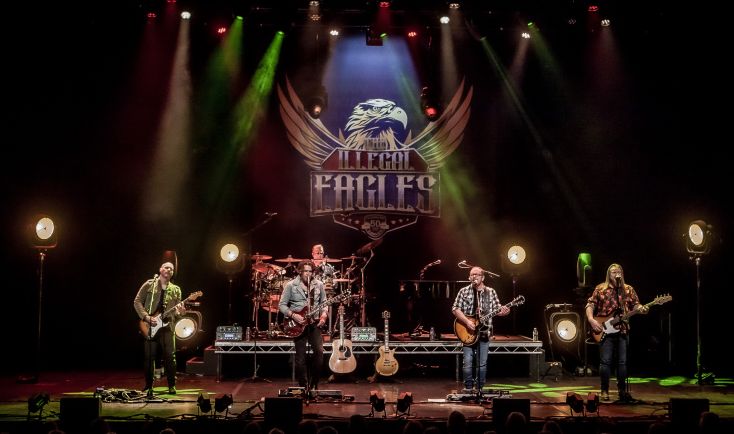 A stage shot of Illegal Eagles.