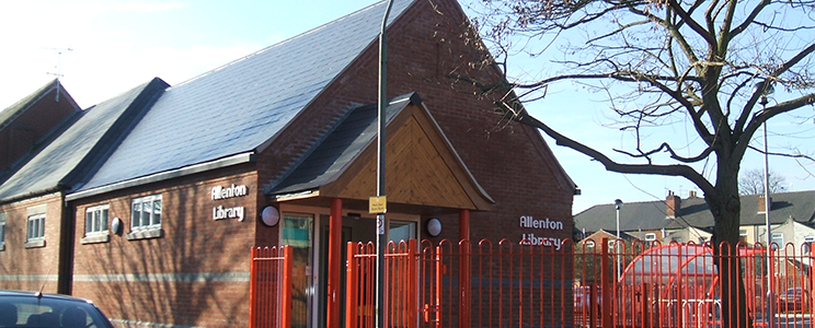 External image of Allenton Library with tree