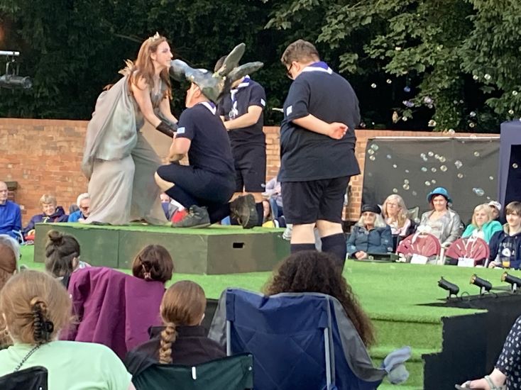Derby Shakespeare Company performing at outdoor theatre in Markeaton Park